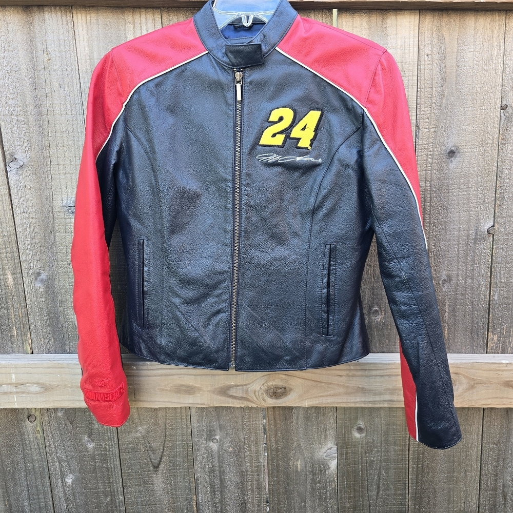 Jeff Gordon 24 Jacket Womens Small Black Red NASCAR Racing Genuine Leather